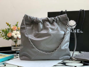 Chanel AS3260 22 Small Handbag Metallic Calfskin Gray Metal - Default Title - View 7