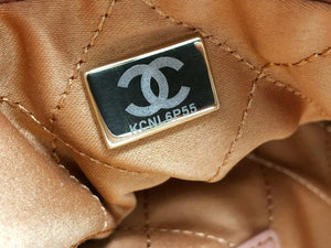 Chanel AS3260 22 Small Handbag Shiny Calfskin Camel Gold Metal - Default Title - View 9