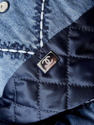 Chanel AS3260 22 Small Handbag Silver Tone-Metal Canvas Blue Denim - Default Title - View 9