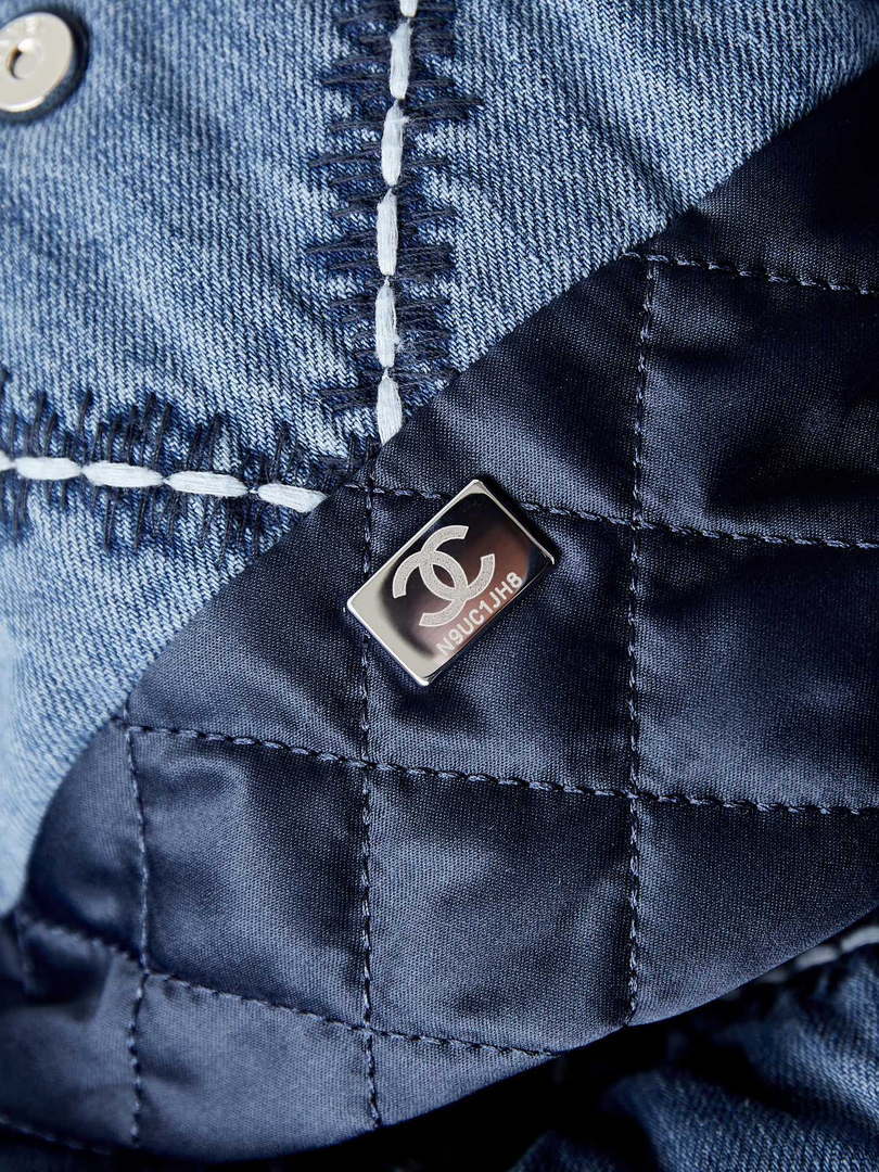 Chanel AS3260 22 Small Handbag Silver Tone-Metal Canvas Blue Denim - Default Title - View 9