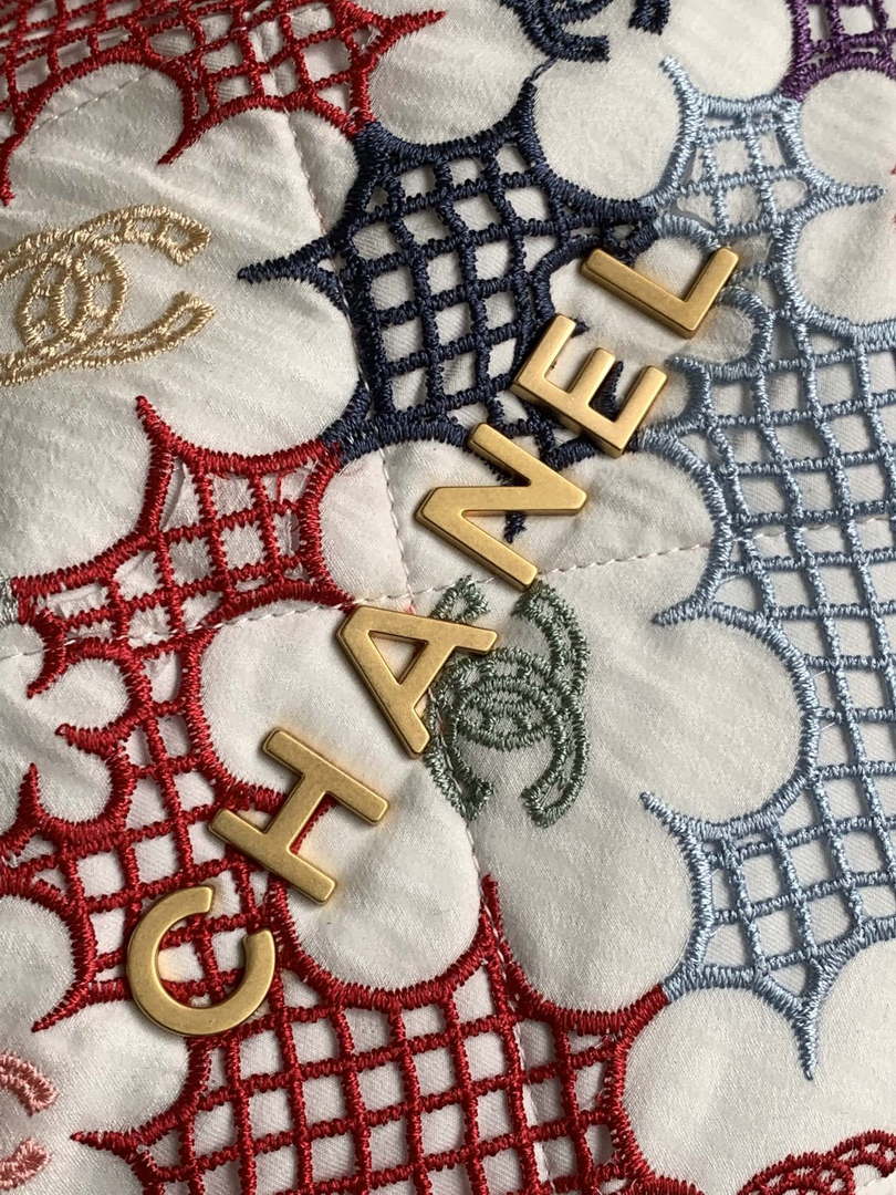 Chanel AS3261  22 Bag Lace Patchwork & Gold-Tone Metal Multicolour - Default Title - View 6