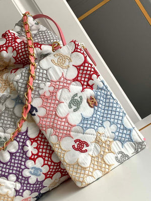 Chanel AS3261  22 Bag Lace Patchwork & Gold-Tone Metal Multicolour - Default Title - View 8