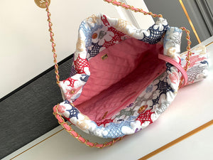 Chanel AS3261  22 Bag Lace Patchwork & Gold-Tone Metal Multicolour - Default Title - View 9