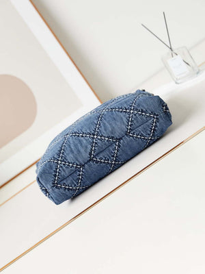 Chanel AS3261 22 bag Silver Tone-Metal Canvas Blue Denim - Default Title - View 6