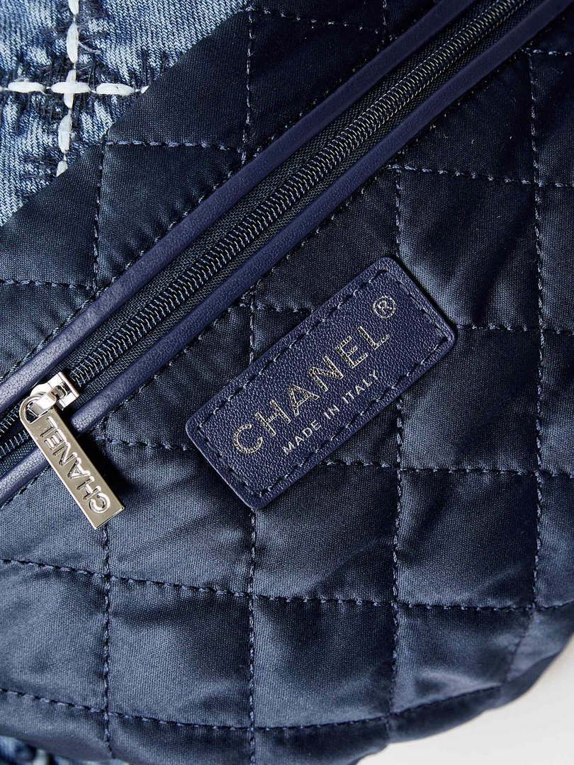 Chanel AS3261 22 bag Silver Tone-Metal Canvas Blue Denim - Default Title - View 8