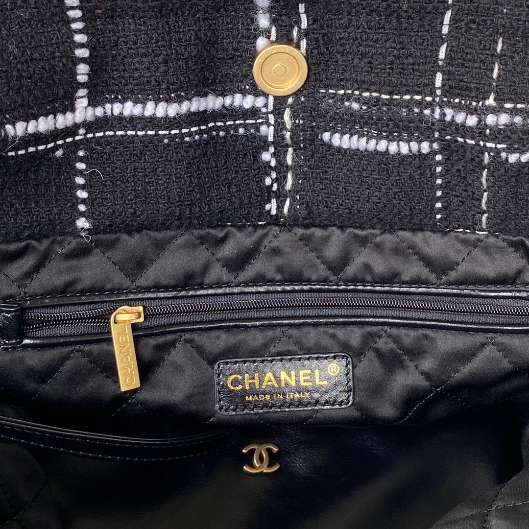 Chanel 22 Handbag Gold-Tone Metal AS3261 Black - Default Title - View 8