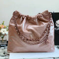 Chanel 22 Handbag Shiny Calfskin AS3261 Pink Gold Metal - Default Title - View 1