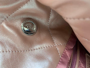 Chanel 22 Handbag Shiny Calfskin AS3261 Pink Gold Metal - Default Title - View 7