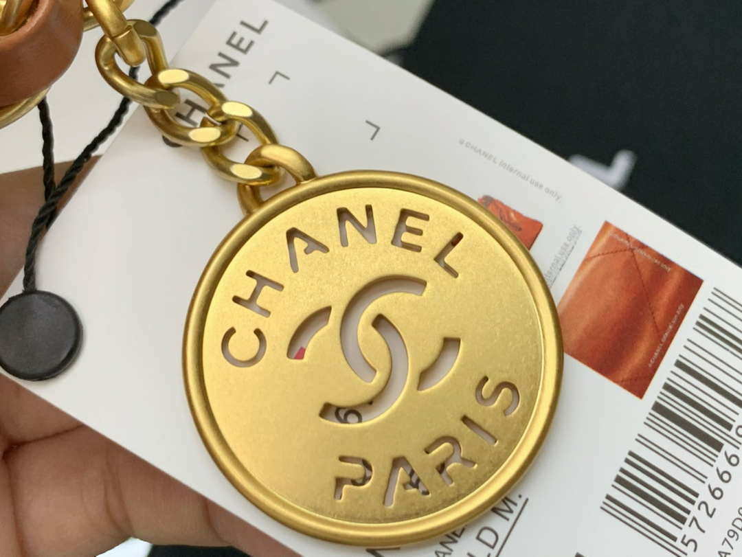 Chanel 22 Handbag Shiny Calfskin AS3261 Camel Gold-Tone Metal - Default Title - View 5