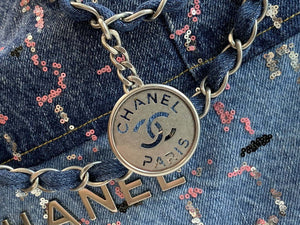 Chanel AS3261 22 Handbag Washed Denim & Silver-Tone Metal Blue Multicolor - Default Title - View 3