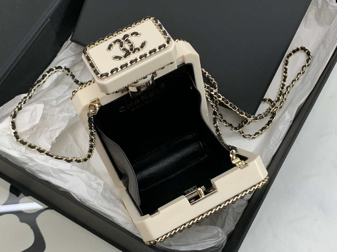 Chanel AS3264 Evening Bag Lambskin Plexi gold Black - Default Title - View 9