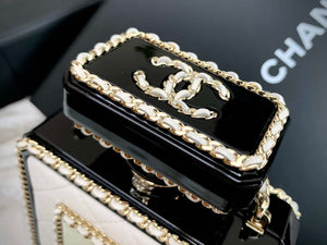 Chanel AS3264 Evening Bag Lambskin Plexi gold Black and White - Default Title - View 4
