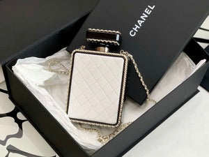 Chanel AS3264 Evening Bag Lambskin Plexi gold Black and White - Default Title - View 7