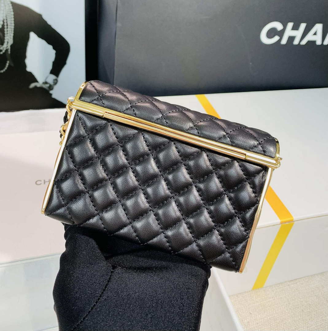 Chanel AS3308 Small Evening Bag 22A Limited Edition Black Lambskin Gold - Default Title - View 2