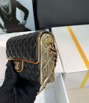 Chanel AS3308 Small Evening Bag 22A Limited Edition Black Lambskin Gold - Default Title - View 5