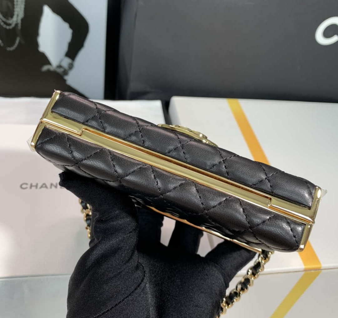 Chanel AS3308 Small Evening Bag 22A Limited Edition Black Lambskin Gold - Default Title - View 7