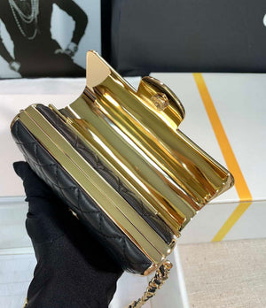 Chanel AS3308 Small Evening Bag 22A Limited Edition Black Lambskin Gold - Default Title - View 8