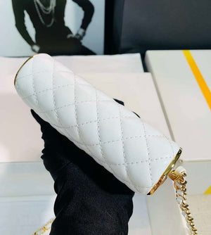 Chanel AS3308 Small Evening Bag 22A Limited Edition White Lambskin Gold - Default Title - View 5