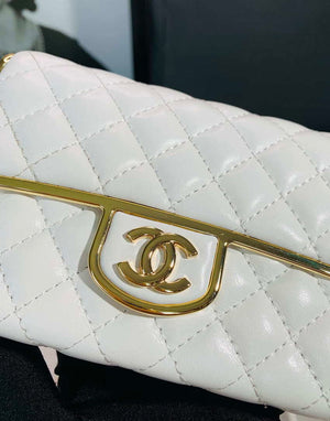 Chanel AS3308 Small Evening Bag 22A Limited Edition White Lambskin Gold - Default Title - View 6