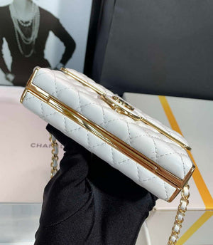 Chanel AS3308 Small Evening Bag 22A Limited Edition White Lambskin Gold - Default Title - View 8