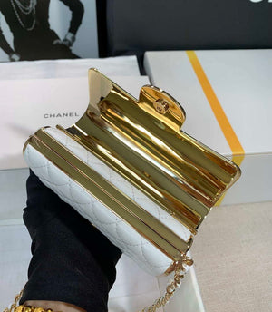 Chanel AS3308 Small Evening Bag 22A Limited Edition White Lambskin Gold - Default Title - View 9
