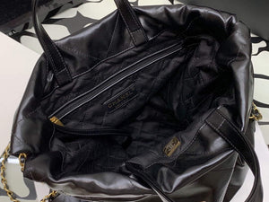 CHANEL AS3313 22 Backpack Shiny Calfskin Gold Black - Default Title - View 9
