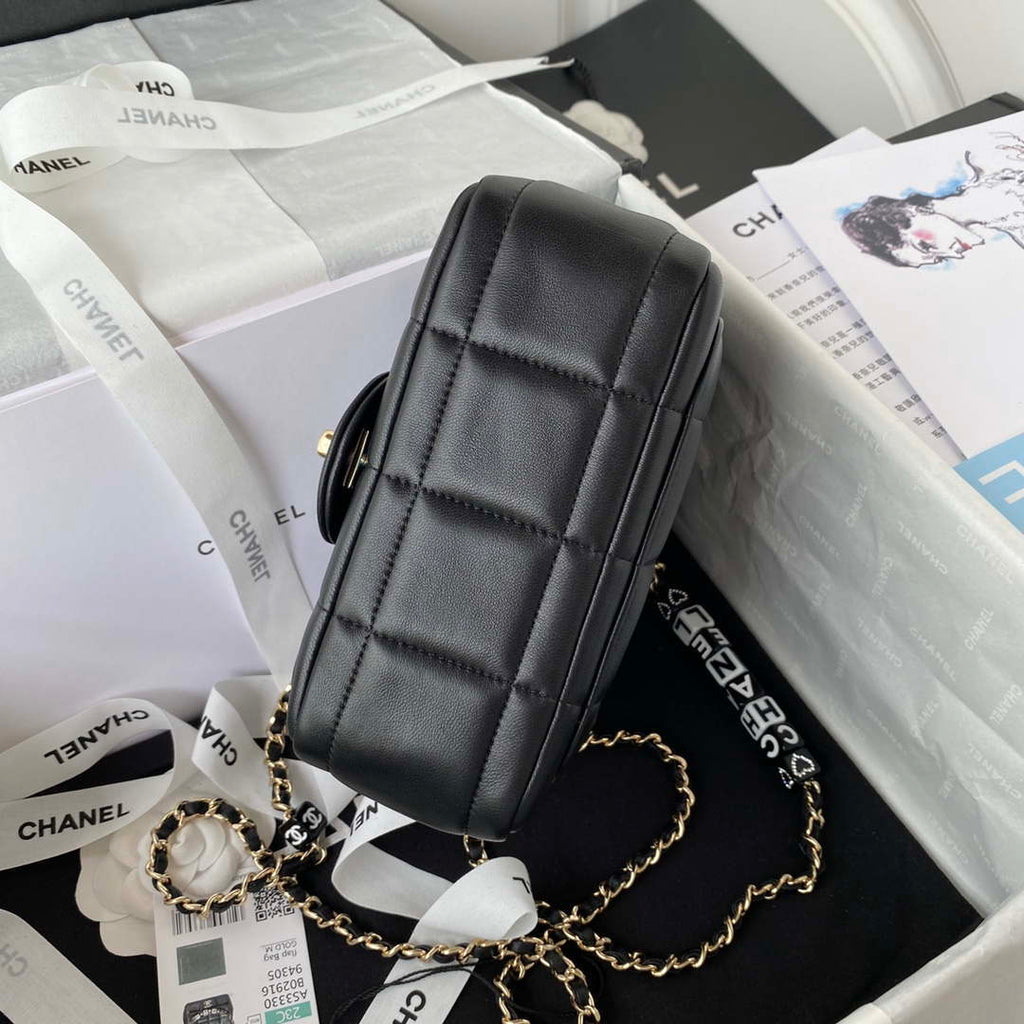 Chanel AS3330 Mini Flap 17cm Bag Black Lambskin