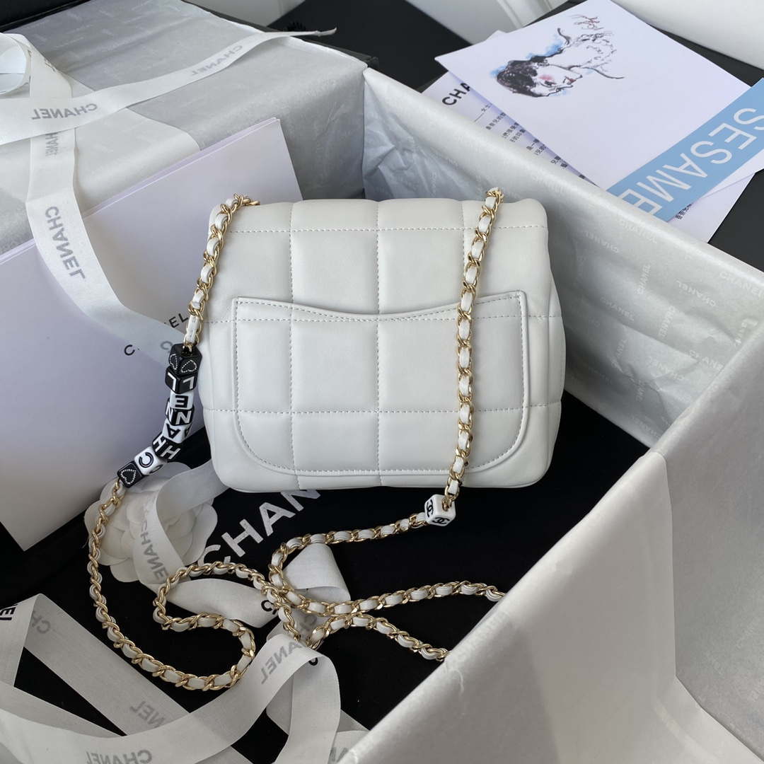 Chanel AS3330 Mini Flap 17cm Bag White Lambskin - Default Title - View 2