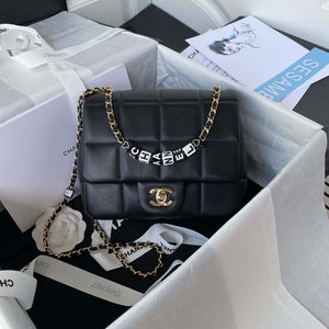 Chanel AS3331 Small Flap 19cm Bag Black Lambskin Gold - Default Title - View 1