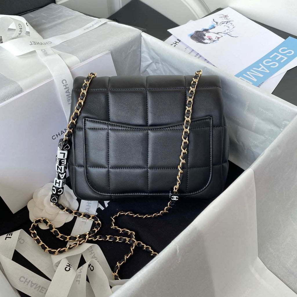 Chanel AS3331 Small Flap 19cm Bag Black Lambskin Gold
