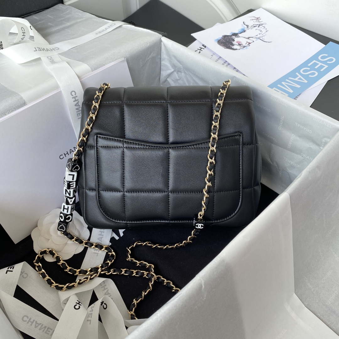 Chanel AS3331 Small Flap 19cm Bag Black Lambskin Gold