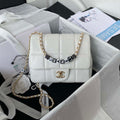 Chanel AS3331 Small Flap 19cm Bag White Lambskin Gold - Default Title - View 1