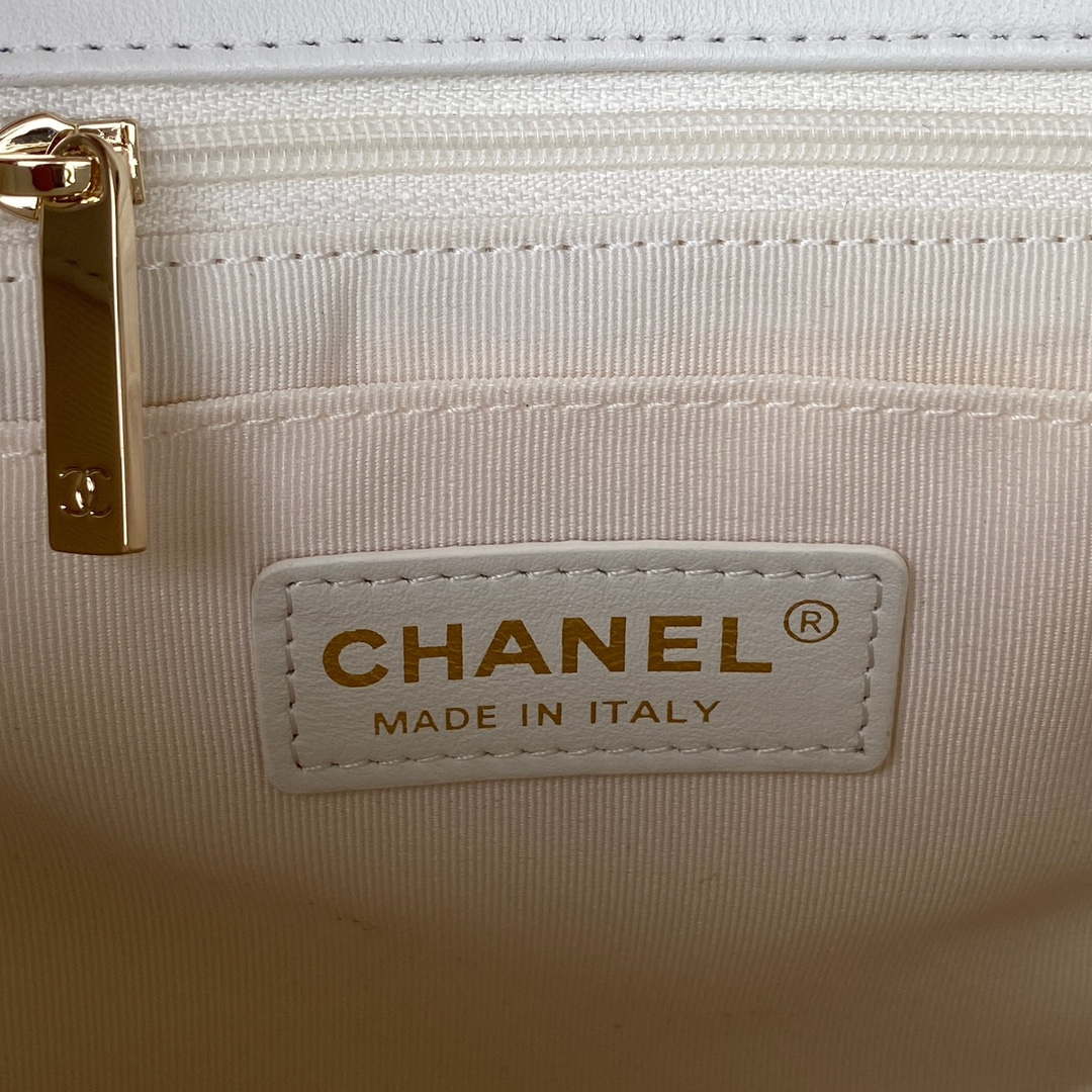 Chanel AS3331 Small Flap 19cm Bag White Lambskin Gold - Default Title - View 8