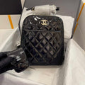 Chanel AS3332 Backpack Shiny Calfskin Bag Black