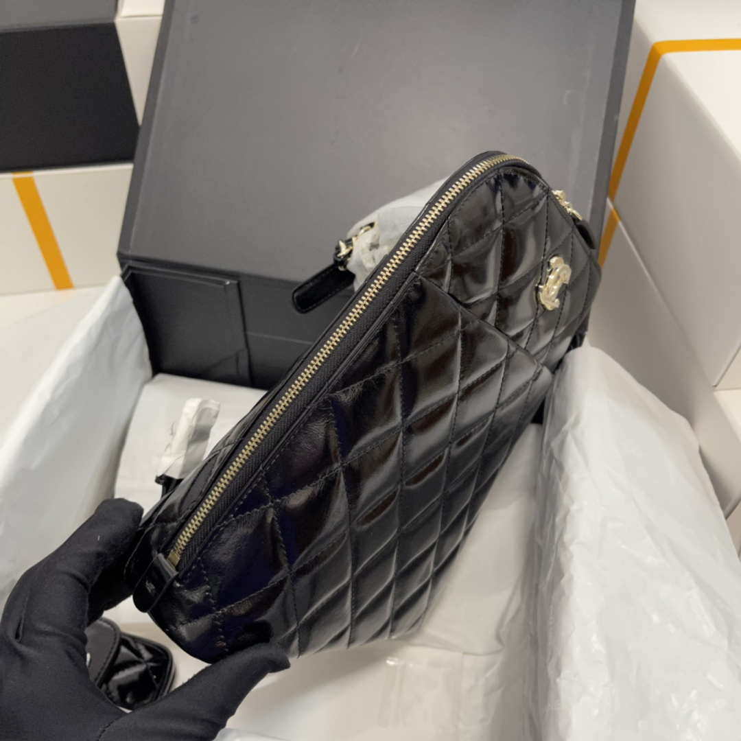 Chanel AS3332 Backpack Shiny Calfskin Bag Black - Default Title - View 7