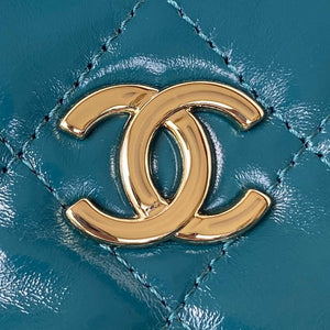 Chanel AS3332 Backpack Shiny Calfskin Bag Blue - Default Title - View 3