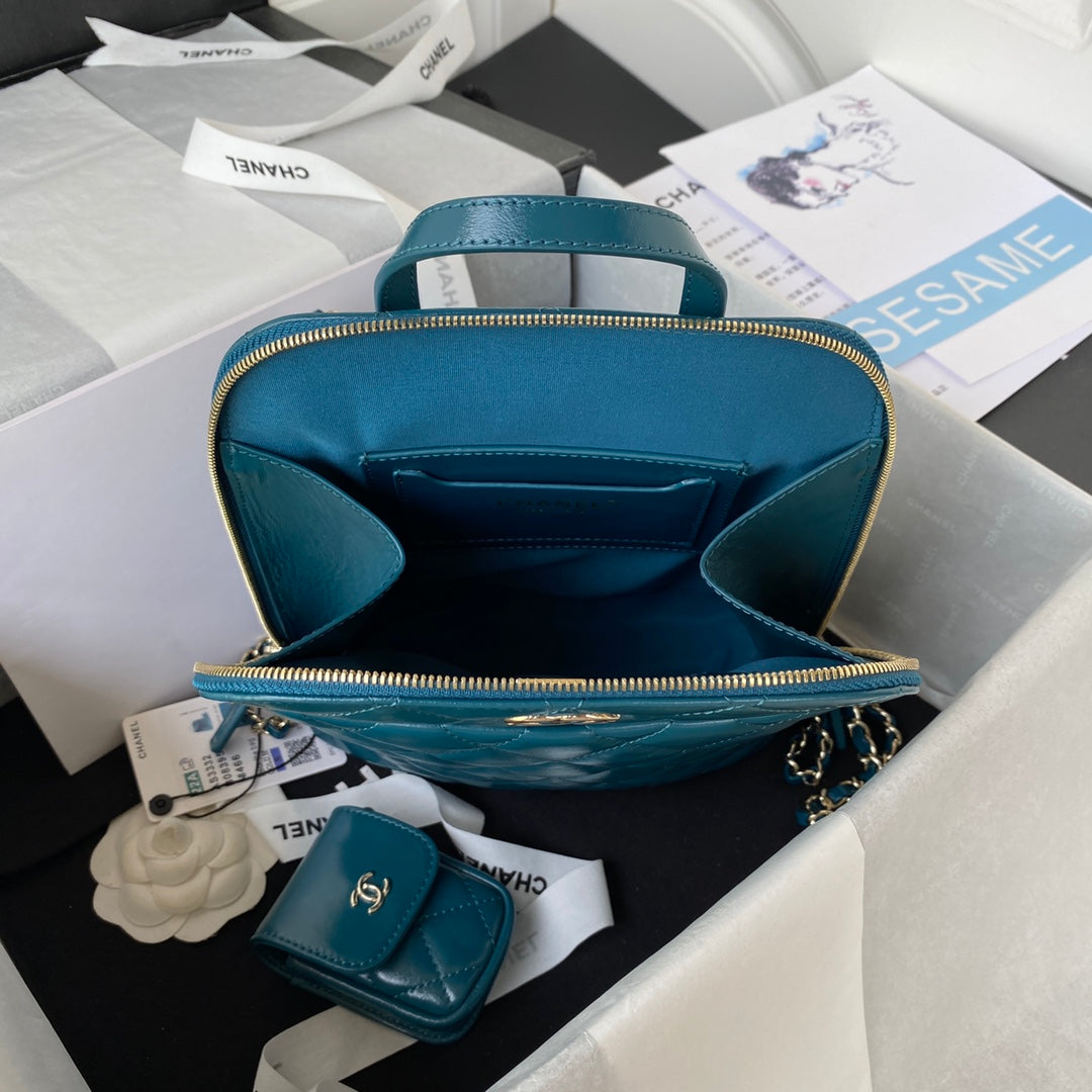 Chanel AS3332 Backpack Shiny Calfskin Bag Blue - Default Title - View 7