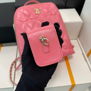 Chanel AS3332 Backpack Shiny Calfskin Bag Pink - Default Title - View 4