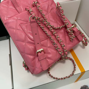Chanel AS3332 Backpack Shiny Calfskin Bag Pink - Default Title - View 5