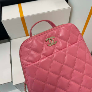 Chanel AS3332 Backpack Shiny Calfskin Bag Pink - Default Title - View 7