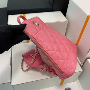 Chanel AS3332 Backpack Shiny Calfskin Bag Pink - Default Title - View 8
