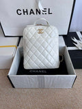 Chanel AS3332 Backpack Shiny Calfskin Bag White
