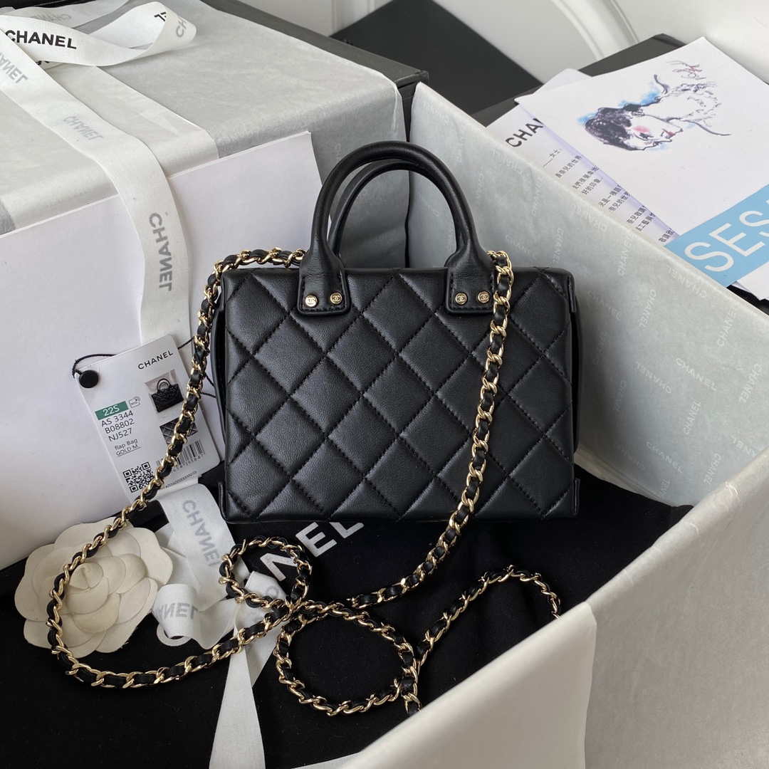 Chanel AS3344 Small Vanity Case Calfskin & Gold-Tone Metal Black - Default Title - View 2