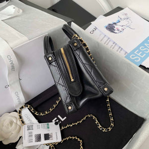Chanel AS3344 Small Vanity Case Calfskin & Gold-Tone Metal Black - Default Title - View 5