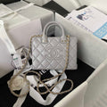 Chanel AS3344 Small Vanity Case Calfskin & Gold-Tone Metal Gray - Default Title - View 1