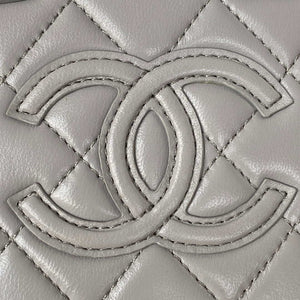 Chanel AS3344 Small Vanity Case Calfskin & Gold-Tone Metal Gray - Default Title - View 3