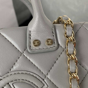 Chanel AS3344 Small Vanity Case Calfskin & Gold-Tone Metal Gray - Default Title - View 4