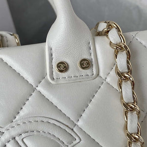 Chanel AS3344 Small Vanity Case Calfskin & Gold-Tone Metal White - Default Title - View 3