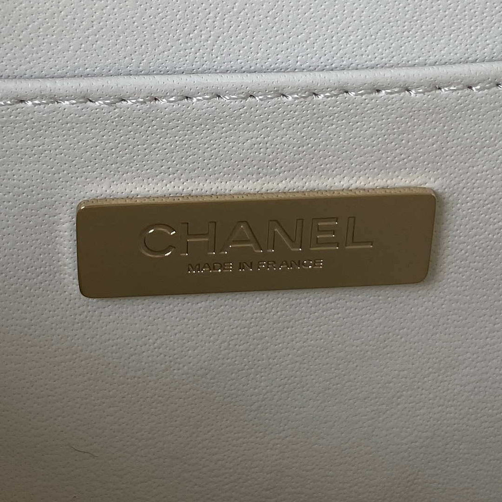 Chanel AS3344 Small Vanity Case Calfskin & Gold-Tone Metal White