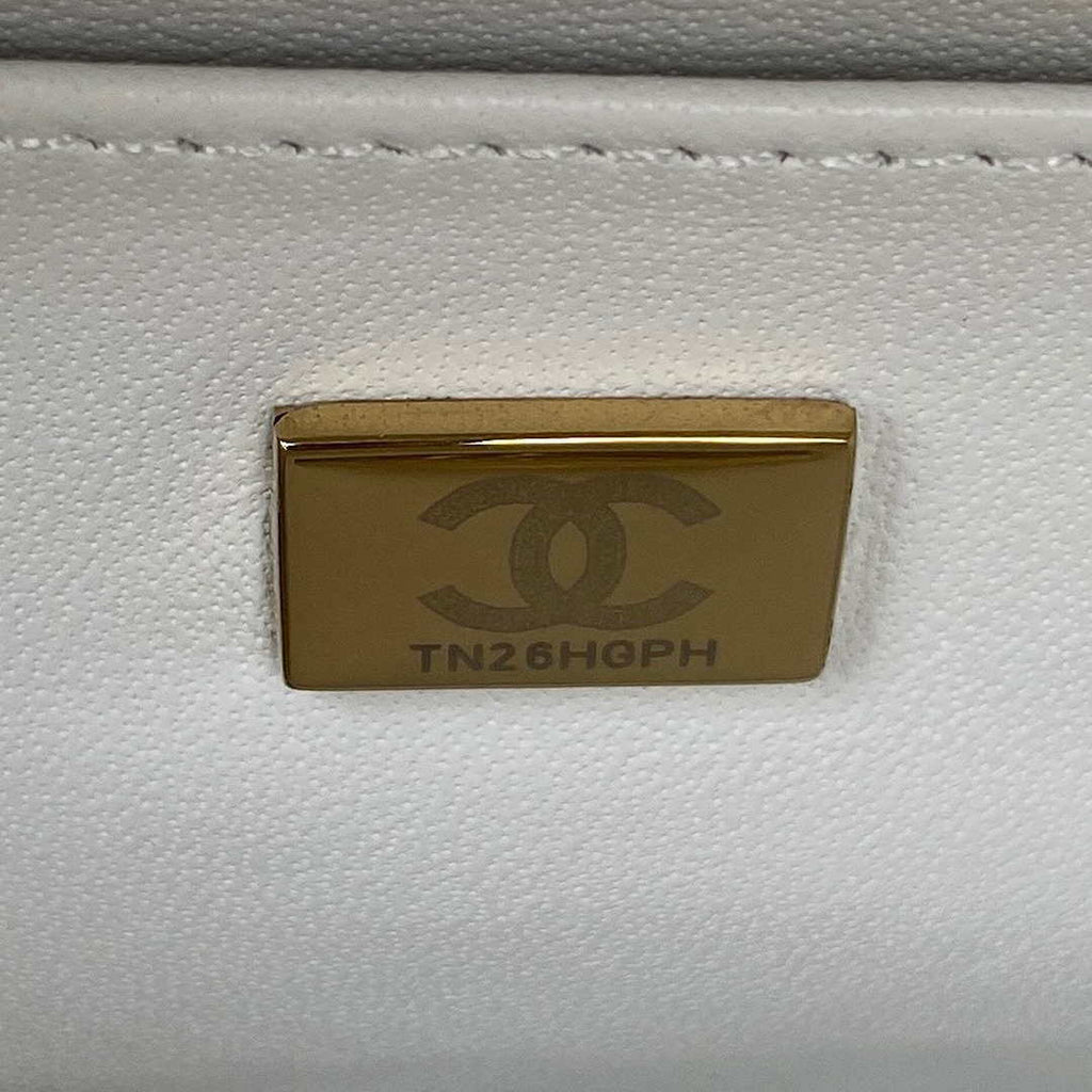 Chanel AS3344 Small Vanity Case Calfskin & Gold-Tone Metal White
